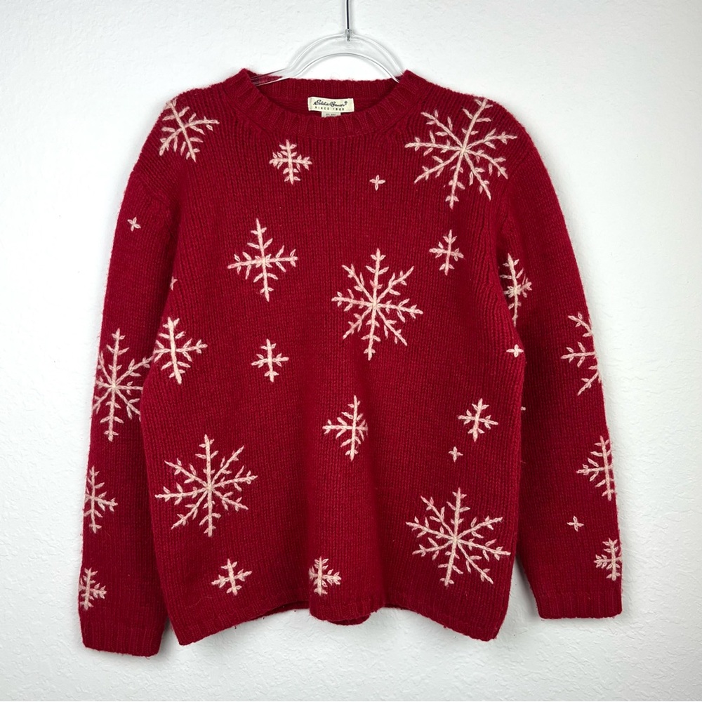 Vintage Eddie Bauer Wool Snowflake Sweater